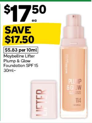 Maybelline Lifter Plump & Glow Foundation SPF 15 30ml