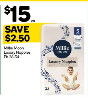 Millie Moon Luxury Nappies Pk 26-54