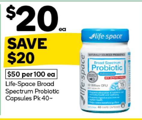 Life-Space Broad Spectrum Probiotic Capsules Pk 40