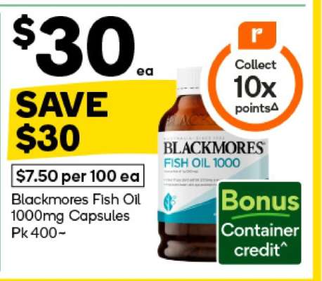 Blackmores Fish Oil 1000mg Capsules Pk 400