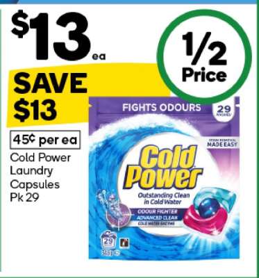 Cold Power Laundry Capsules Pk 29