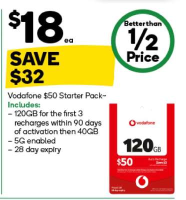 Vodafone $50 Starter Pack