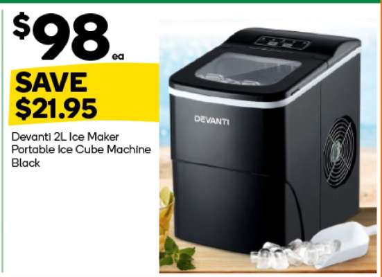 Devanti 2L Ice Maker Portable Ice Cube Machine Black