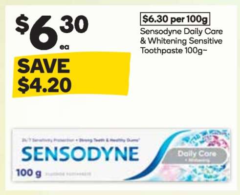 Sensodyne Daily Care & Whitening Sensitive Toothpaste 100g
