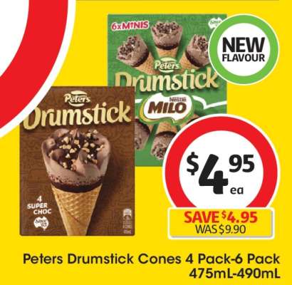 Peters Drumstick Cones 4 Pack-6 Pack 475mL-490mL