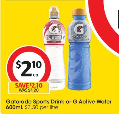 Gatorade Sports Drink or G Active Water 600mL