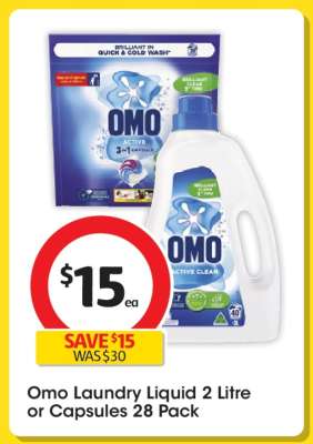 Omo Laundry Liquid 2 Litre or Capsules 28 Pack