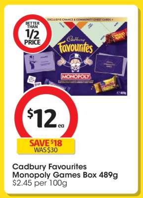 Cadbury Favourites Monopoly Games Box 489g
