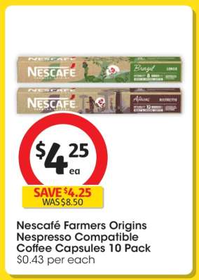 Nescafé Farmers Origins Nespresso Compatible Coffee Capsules 10 Pack