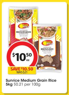 Sunrice Medium Grain Rice 5kg