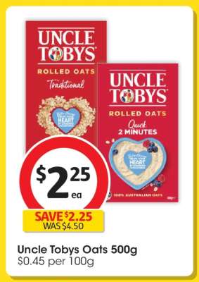 Uncle Tobys Oats 500g