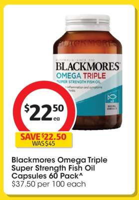 Blackmores Omega Triple Super Strength Fish Oil Capsules 60 Pack