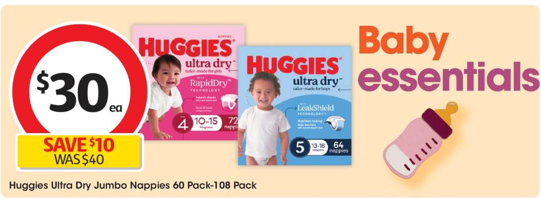 Huggies Ultra Dry Jumbo Nappies