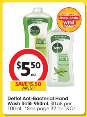 Dettol Anti-Bacterial Hand Wash Refill 950mL