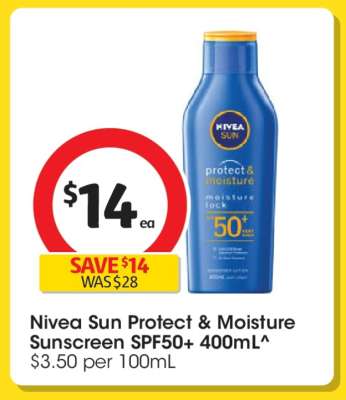 Nivea Sun Protect & Moisture Sunscreen SPF50+ 400mL**