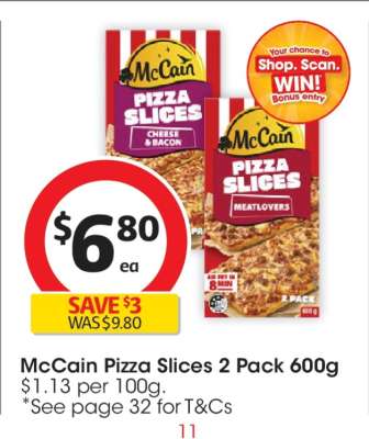 McCain Pizza Slices 2 Pack 600g