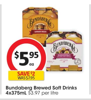 Bundaberg Brewed Soft Drinks 4x375mL