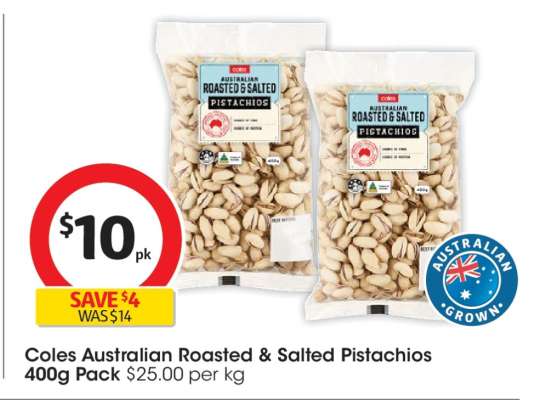 Coles Australian Roasted & Salted Pistachios