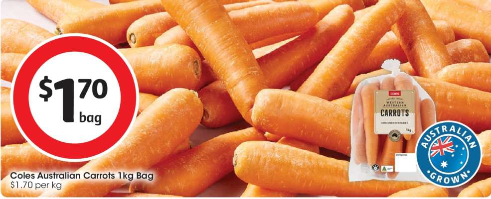 Coles Australian Carrots 1kg Bag