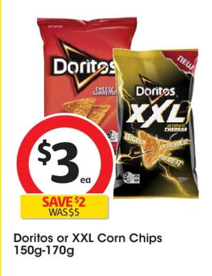 Doritos or XXL Corn Chips 150g-170g