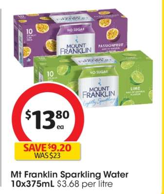 Mt Franklin Sparkling Water 10x375mL