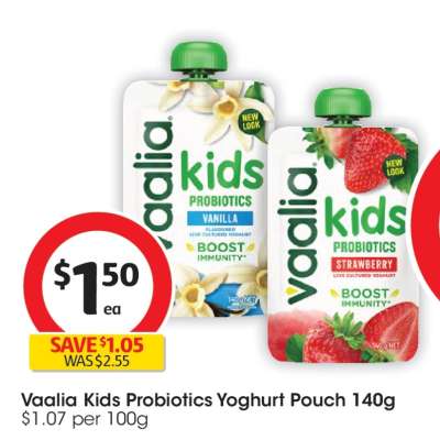 Vaalia Kids Probiotics Yoghurt Pouch 140g
