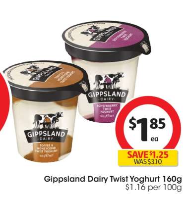 Gippsland Dairy Twist Yoghurt 160g