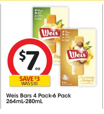 Weis Bars 4 Pack-6 Pack