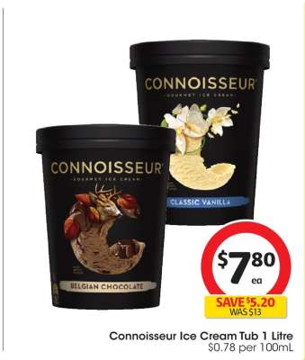 Connoisseur Ice Cream Tub 1 Litre