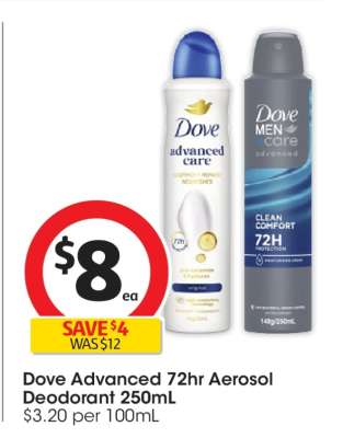 Dove Advanced 72hr Aerosol Deodorant 250mL
