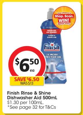 Finish Rinse & Shine Dishwasher Aid 500ml