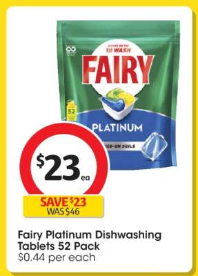 Fairy Platinum Dishwashing Tablets 52 Pack