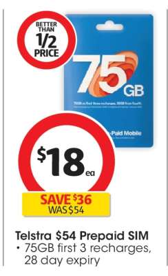 Telstra $54 Prepaid SIM