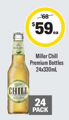 Miller Chill Premium Bottles 24x330mL