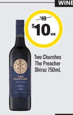 Two Churches The Preacher Shiraz 750mL