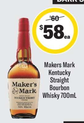 Maker's Mark Kentucky Straight Bourbon Whisky 700mL