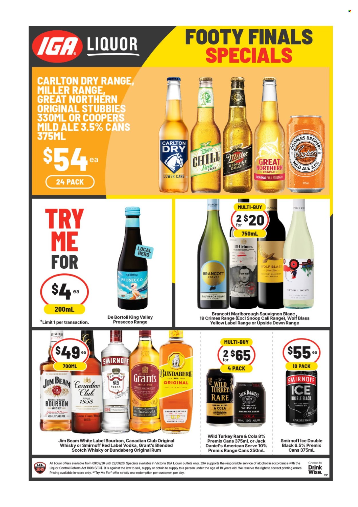 IGA LIQUOR catalogue - 9.9.2026 - 22.9.2026. Page 1