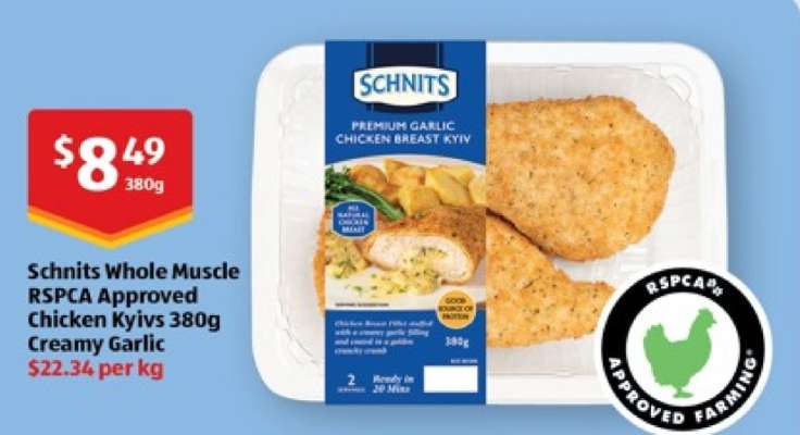 Schnits Whole Muscle RSPCA Approved Chicken Kyiv