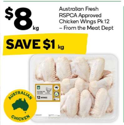 Australian Fresh RSPCA Approved Chicken Wings Pk12