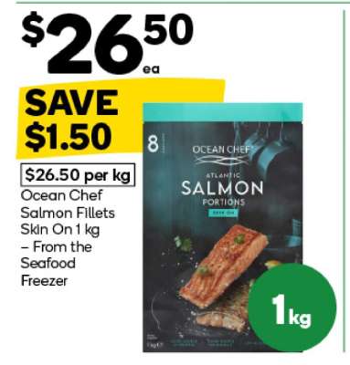 Ocean Chef Salmon Fillets Skin On 1 kg