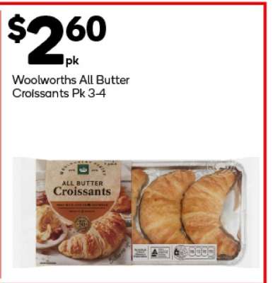 Woolworths All Butter Croissants Pk 3-4