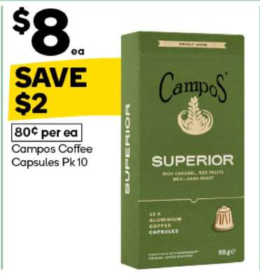 Campos Coffee Capsules Pk 10