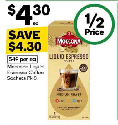 Moccona Liquid Espresso Coffee Sachets Pk 8