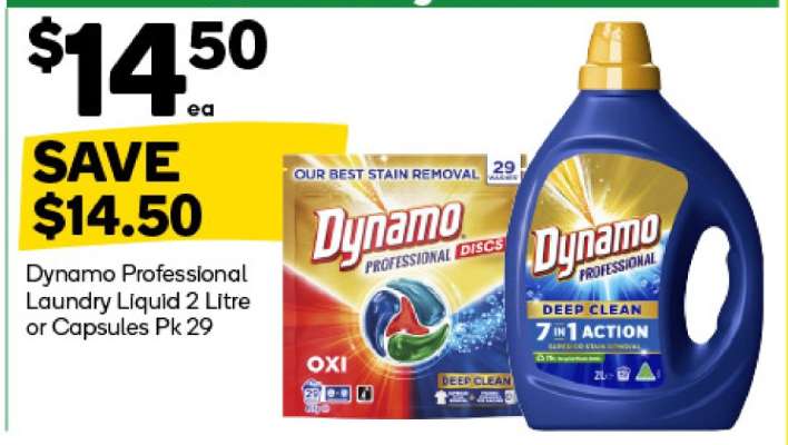Dynamo Professional Laundry Liquid 2 Litre or Capsules Pk 29