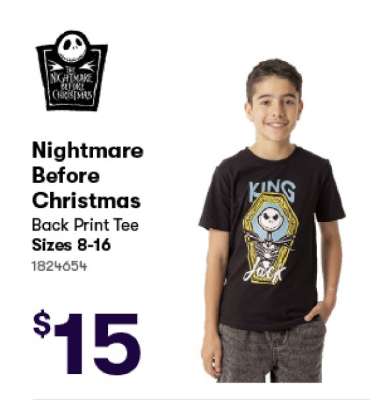 Nightmare Before Christmas Back Print Tee