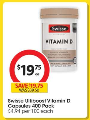 Swisse Ultiboost Vitamin D Capsules 400 Pack