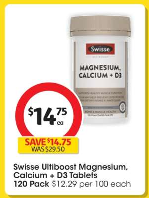 Swisse Ultiboost Magnesium, Calcium + D3 Tablets