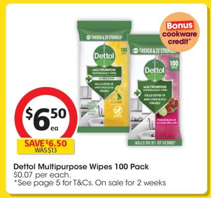 Dettol Multipurpose Wipes 100 Pack