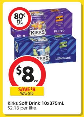 Kirks Soft Drink 10x375mL