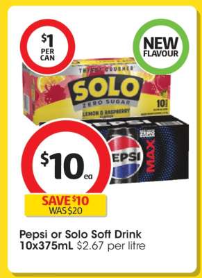 Pepsi or Solo Soft Drink